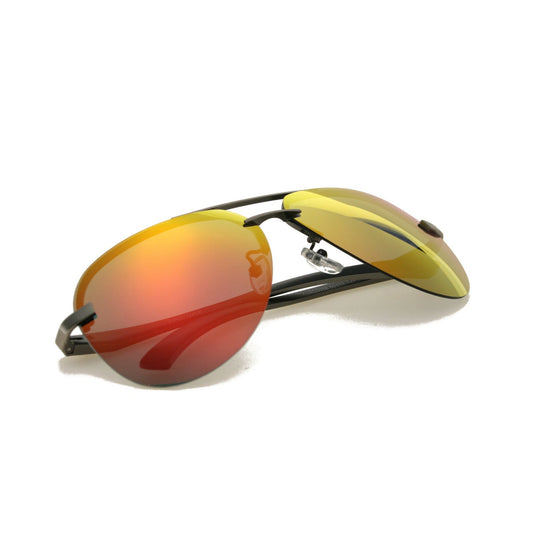 AVRO3168 - Oversized Metal Rimless Aviator Sunglasses For Men Women