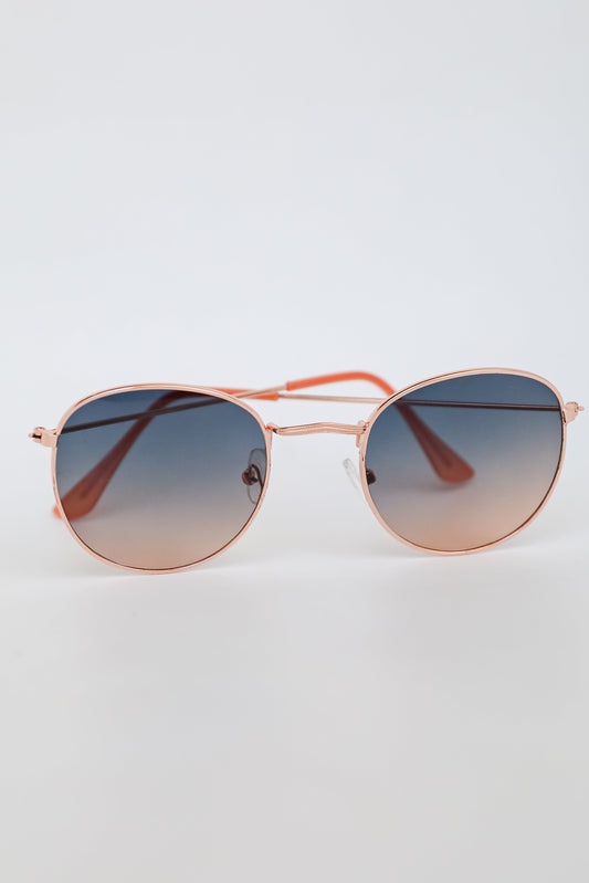 Staring Contest Rose Gold Circle Sunglasses